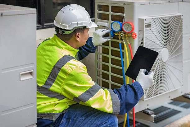Professional Hvac technician working in Bock, MN